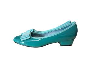 Rewind Shoes: TOP END TEAL LOW BLOCK HEEL | 41
