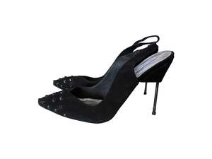 Rewind Shoes: STUDDED BLACK SUEDE STILETTOS | 41