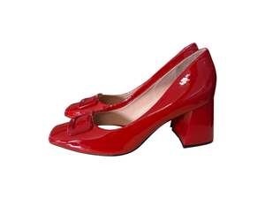 Rewind Shoes: RED FLARE BLOCK HEELS | 41