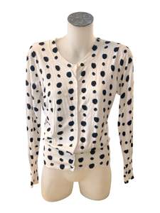 MEMO WHITE POLKADOT CARDIGAN | M