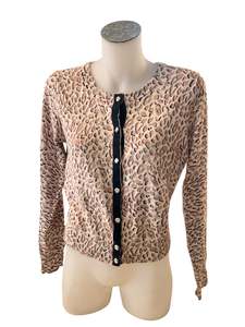 Sz 12: MEMO LEOPARD PRINT CARDIGAN | M