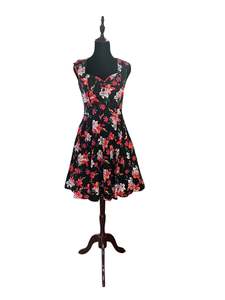 Sz 10: HELLBUNNY FLORAL DRESS | S