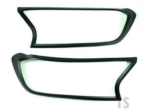 Light Cover: Headlight Light Covers (MATTE BLACK) ( Pair）for Ford Ranger PX2 2016+