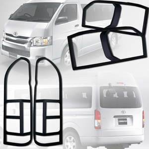 Light Cover: Matte Black Cover Headlight Tail Light for Toyota HIACE  2014+