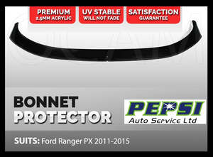 Bonnet Protector BUG GUARD WIND DEFLECTOR (Smoked) FOR Ford Ranger 2011 - 2015
