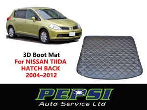 Cargo Cover: LEATHER  BOOT LINER CARGO MAT for NISSAN TIIDA HATCH BACK 2004–2012