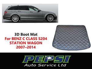 LEATHER  BOOT LINER  FLOOR MAT for BENZ C CLASS S204 STATION WAGON 2007–2014