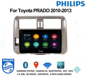 PHILIPS - Suit for  TOYOTA PRADO 150   OEM 9 Inch  GPS NAV ANDROID STEREO - BT - Camera in