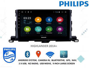 PHILIPS Wireless Carplay $ Android Auto- suit for TOYOTA HIGHLANDER 14 - 21 9 Inch STEREO