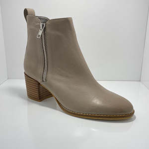 Ankle Boots: Monah Leather Block Heel Boot D & J