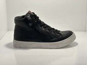 Ukelele Leather Boots with Laces & Twin Zip