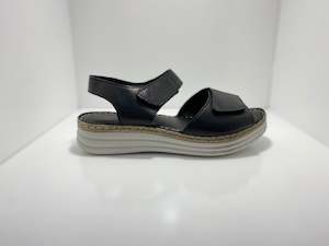 Rosie Leather Sandal with Velcro Fastners Cabello