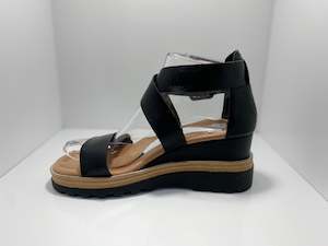 D J: Becker Leather Ankle Strap Sandal D & J