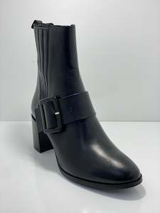 Emporio Italia: LAZ-H91 Leather Boot Pull on Boot with Buckle