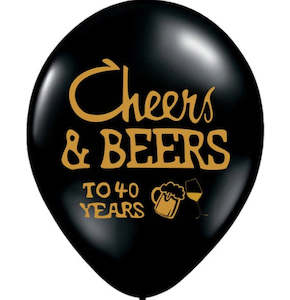 Adult Party Balloons: Cheers to 40 Years latex balloons (10 pack)