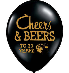 Adult Party Balloons: Cheers for 30 Years latex balloons (10 pack)