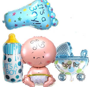 New Baby Gender Reveal: 'It's A Boy' balloons - 5 pack - foil