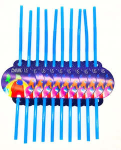 Tableware: 10 pcs Among Imposter straws