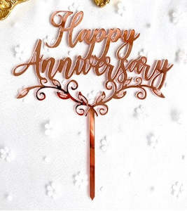 "Happy Anniversary" cake plaque/topper
