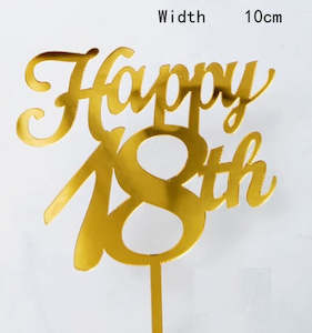 Birthdays: Happy 18th cake topper/plaque