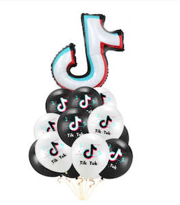 Social Media: Tick Tock balloons - 11pcs (foil and latex)