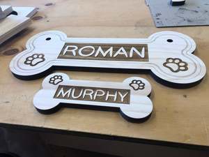 Shapes: Personalised Dog Bone Sign