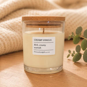 Personalised Unique Christmas Gifts: Custom Scented Soy Candle with Engraved Lid