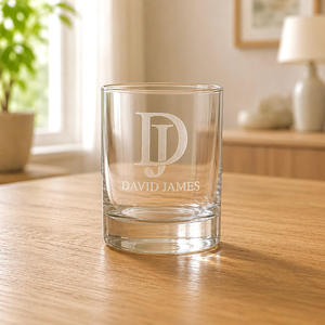Personalised Unique Christmas Gifts: Custom Whiskey Glass with Initials and Name