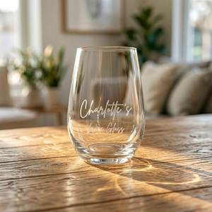 Personalised Stemless Wine Glass with Name