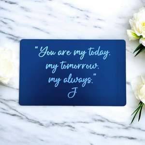 Personalised Metal Wallet Card with Message