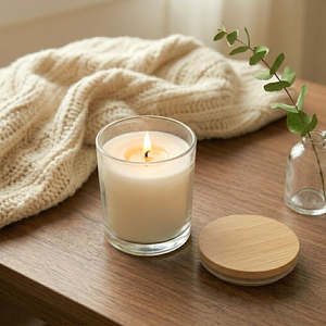 Personalised Unique Christmas Gifts: Personalised Scented Soy Candle in Glass Jar with Wooden Lid