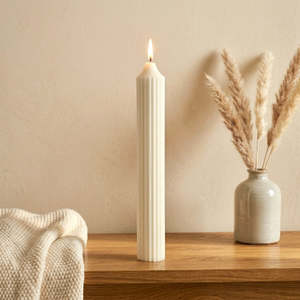 Personalised Unique Christmas Gifts: Custom Scented Tall Ribbed Soy Wax Candle
