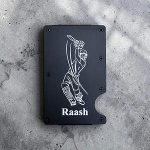 Custom Engraved Metal Card Holder with Personalised Design