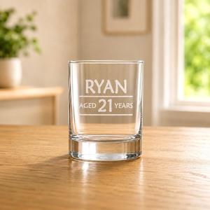 Custom 21st Birthday Shot Glass with Name & Age