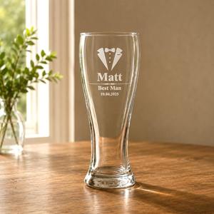 Personalised Gifts For All Occasions: Personalised Best Man Beer Glass with Name