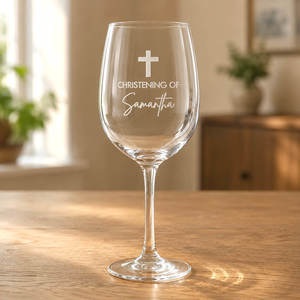 Personalised Christening Wine Glass with Name