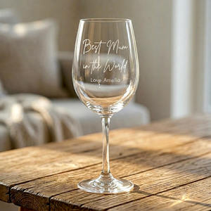 Personalised Birthday Gifts: Engraved Wine Glass for Mum