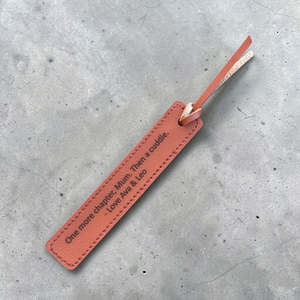 Personalised Birthday Gifts: Personalised Leatherette Bookmark with Custom Engraved Quote