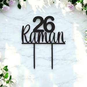 Personalised Cake Toppers: Personalised Age and Name Birthday Cake Topper