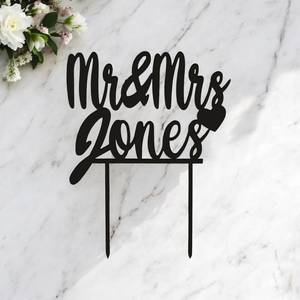 Personalised Cake Toppers: Custom Mr & Mrs Wedding Cake Topper