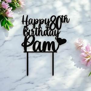 Personalised Cake Toppers: Personalised Name and Year Birthday Cake Topper