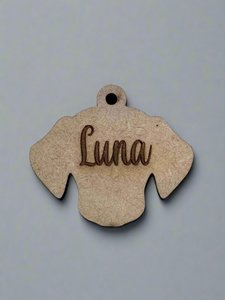 Engraved Dog Face Pet ID Tags