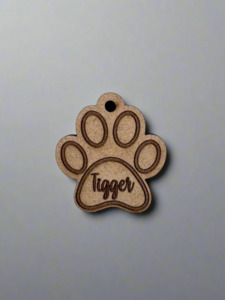 Engraved Cat Paw ID Tags
