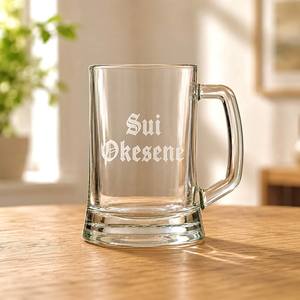 Engraved Beer Glass with Name - Old English Font Design