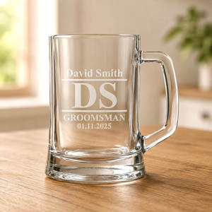Personalised Groomsmen Beer Glasses