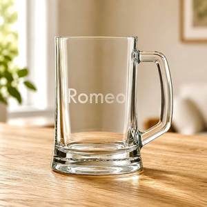 Personalised Glass Beer Tankard with Name