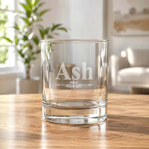 Personalised Wedding Gifts: Personalised Engraved Whiskey Tumbler Glass with Name
