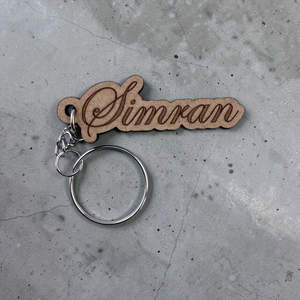 Personalised Engraved Keyrings: Personalised Wooden Keyrings