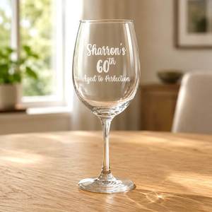 Personalised Engraved Birthday Wine Glass Name Message Gift