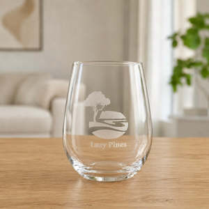 Engraved Wine Glasses: Personalised Stemless Wine Glass for Business